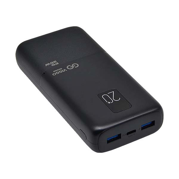 POWER BANK VIGGO PREMIUM 20000 mAh USB-C PD 20W LCD CZARNY 8018417414336