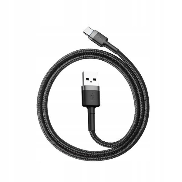 KABEL USB DO TYP-C BASEUS CAFULE 3A 1M (SZARO-CZARNY) 6953156278202