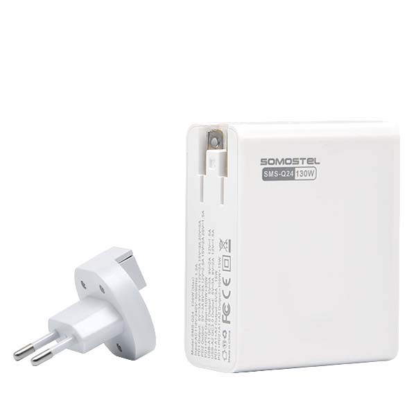 SAMSUNG ŁADOWARKA SIECIOWA 100W + 30W GaN BIAŁA SOMOSTEL POWER DELIVERY Q24 2XTYP-C PD + 2XUSB