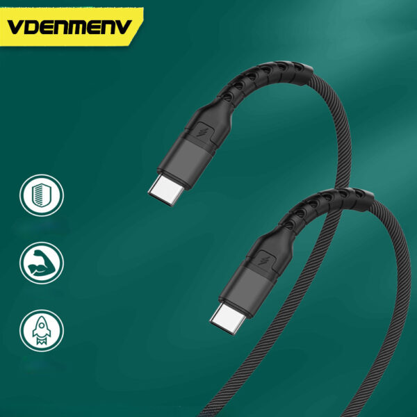DENMEN KABEL USB TYP-C DO TYP-C  CZARNY 5A 100w D59C-B 6973224877144