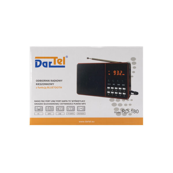 DARTEL PRZENOŚNE RADIO ANALOGOWE Z FUNKCJĄ BLUETOOTH RD-180 NIEBIESKIE 5901947680582