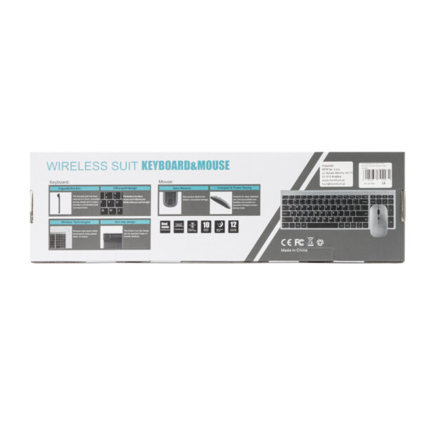 KLAWIATURA + MYSZ OPTYCZNA BEZPRZEWODOWA SREBRNA IMAC ZESTAW 5904238704431