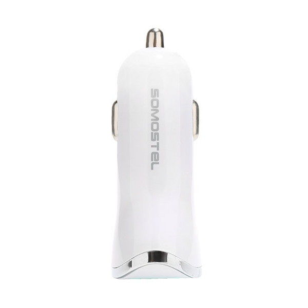 ŁADOWARKA SAMOCHODOWA 2A BIAŁA SOMOSTEL 2100mA 2XUSB DUAL FAST CHARGING SMS-A44 5902012967034