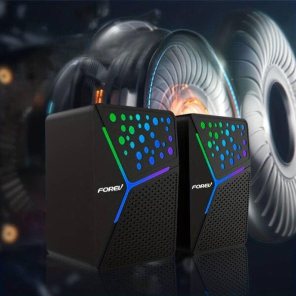 FOREV GŁOŚNIKI STERO CZARNE PC PODŚWIETLANE FV-206 5904238716366