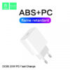 Denmen Ładowarka sieciowa DC06 TYP-C  + kabel Typ-C - Typ-C 3.6A 20W 1m Power Delivery PD Biały 6973224872194