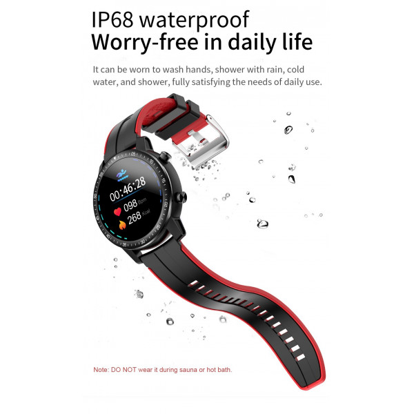 ZEGAREK SPORTOWY SMARTWATCH CZARNY CZERWONY SENBONO S30 5902012969496