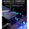 SOMOSTEL KABEL USB 3W1 3.1A MAGNETIC LED RED QUICK CHARGER QC 1.2M POWERLINE SMS-BY04 TYP-C MICRO IPHONE 5904238704226