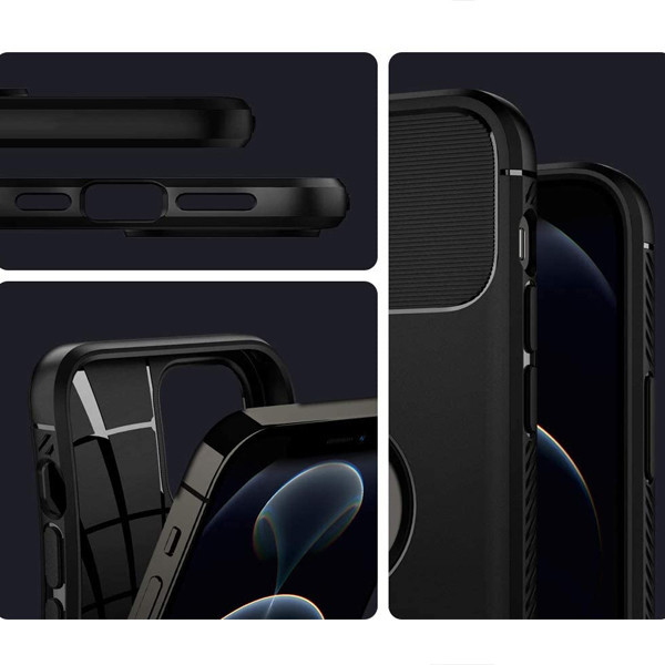 SPIGEN RUGGED ARMOR IPHONE 13 MATTE BLACK ETUI POKROWIEC BACK CASE CZARNY 8809811852165