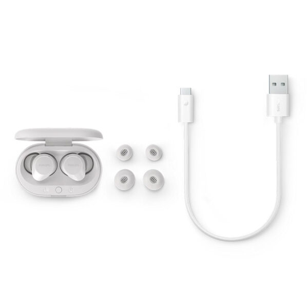 SŁUCHAWKI PHILIPS DOUSZNE TWS BEZPRZEWODOWE BLUETOOTH TRUE WIRELESS  BIAŁE Phil-TAT1209WT/00 4895229138063