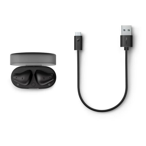 SŁUCHAWKI PHILIPS DOUSZNE TWS BEZPRZEWODOWE BLUETOOTH TRUE WIRELESS CZARNE Phil-TAT2139BK/00 4895229139565