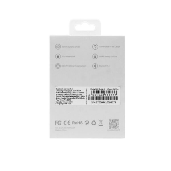 blackview SŁUCHAWKI BLUETOOTH biały TWS AirBuds 4 6931548312666