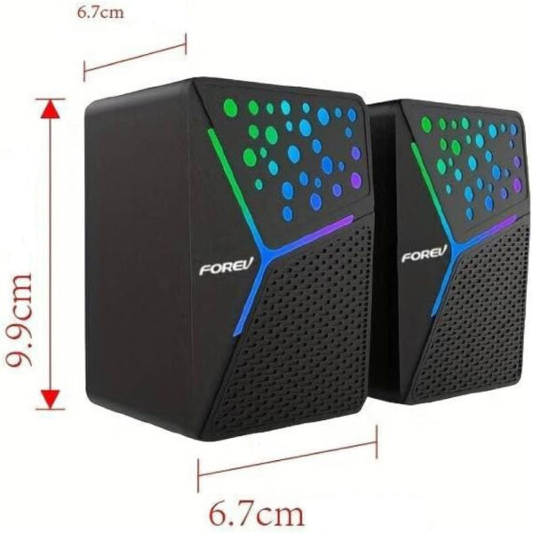 FOREV GŁOŚNIKI STERO CZARNE PC PODŚWIETLANE FV-206 5904238716366