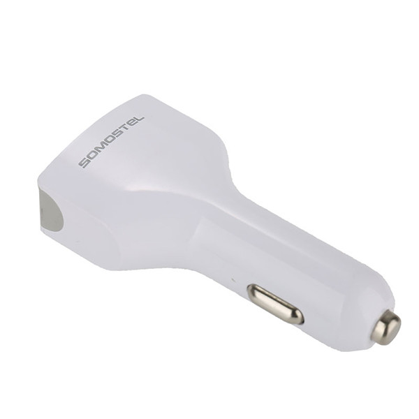 ŁADOWARKA SAMOCHODOWA 3A+2.4A BIAŁA SOMOSTEL 3100mA + 2400mA 4XUSB DUAL SA66W QUICK CHARGE QC 3.0 SMS-A66 5902012966693