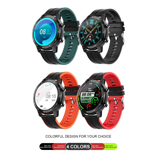 ZEGAREK SPORTOWY SMARTWATCH CZARNY CZERWONY SENBONO S30 5902012969496