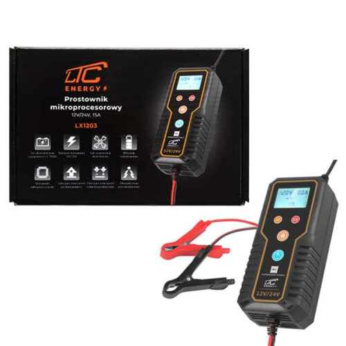 ŁADOWARKA AUTOMATYCZNA PROSTOWNIK MIKROPROCESOROWY LTC 12V/24V 15A LX1203 5902270780789