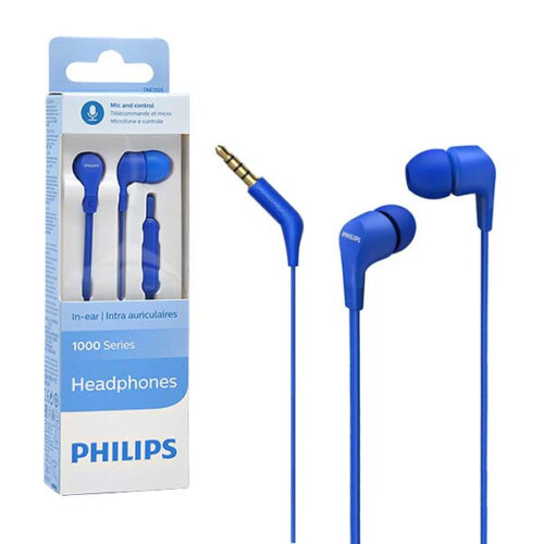 Philips Słuchawki przewodowe douszne Jack 3,5 mm Niebieski  840063201200 4895229110410