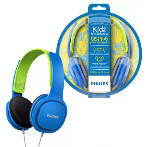 SŁUCHAWKI NAUSZNE PRZEWODOWE DLA DZIECI PHILIPS NIEBIESKIE SHK2000BL 6923410730647