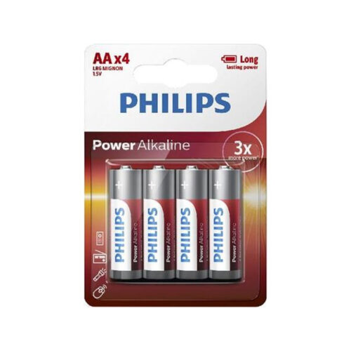 Philips Bateria AA LR06 Alkaline Alkaliczna  4szt Phil-LR6P4B/10 8712581549909