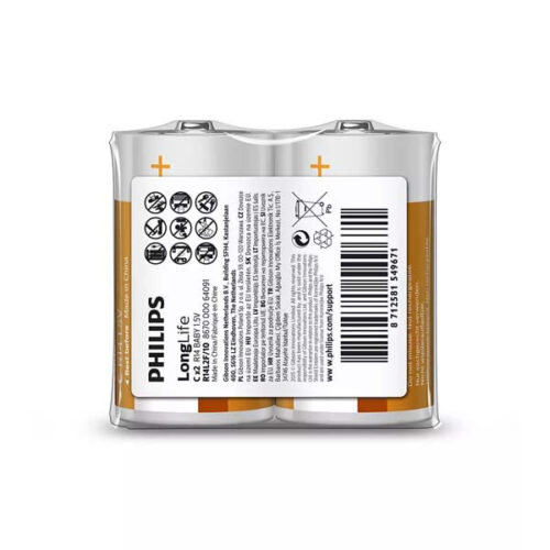 Philips Bateria Long Life  2szt Phil-R14L2F/10 8712581549671