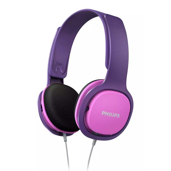 SŁUCHAWKI NAUSZNE PRZEWODOWE DLA DZIECI PHILIPS RÓŻOWO-FIOLETOWE SHK2000PK 6923410730630