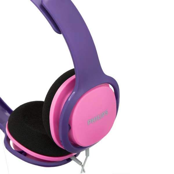 SŁUCHAWKI NAUSZNE PRZEWODOWE DLA DZIECI PHILIPS RÓŻOWO-FIOLETOWE SHK2000PK 6923410730630