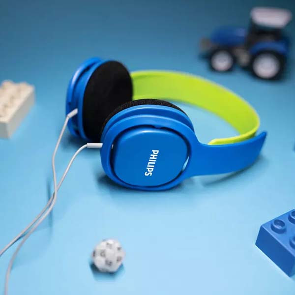 SŁUCHAWKI NAUSZNE PRZEWODOWE DLA DZIECI PHILIPS NIEBIESKIE SHK2000BL 6923410730647