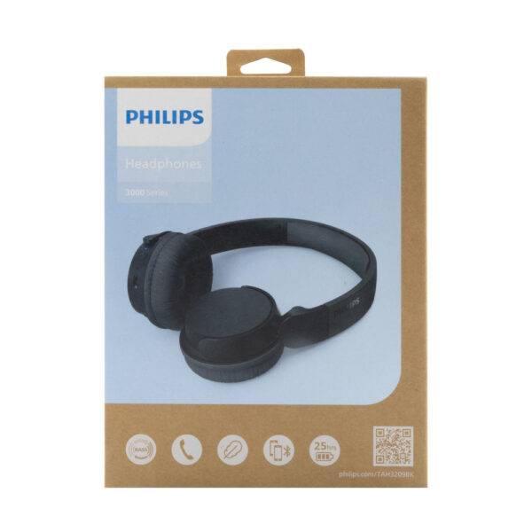 PHILIPS  NAUSZNE SŁUCHAWKI BEZPRZEWODOWE CZARNE TAH3209BK/00 4895229139718
