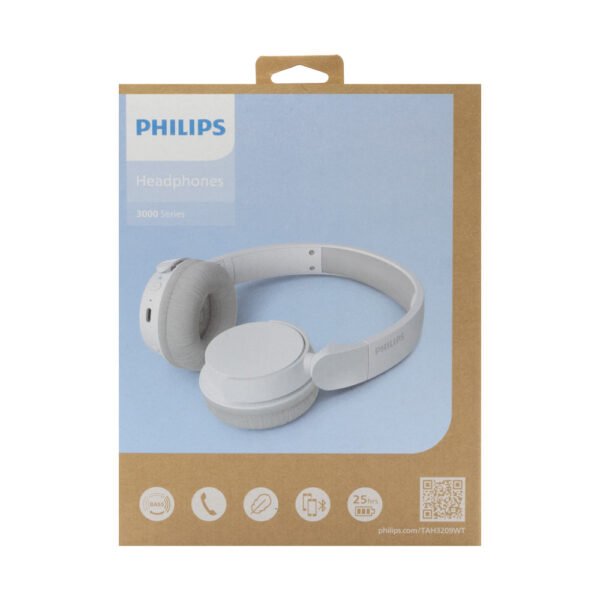 PHILIPS NAUSZNE SŁUCHAWKI BEZPRZEWODOWE BIAŁY TAH3209WT/00 4895229139725