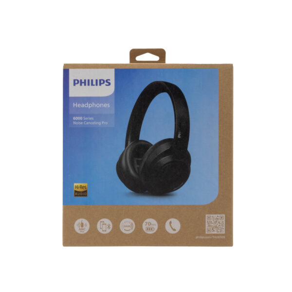 PHILIPS NAUSZNE SŁUCHAWKI BEZPRZEWODOWE 6000 series CZARNY TAH6509BK/00 4895229139688