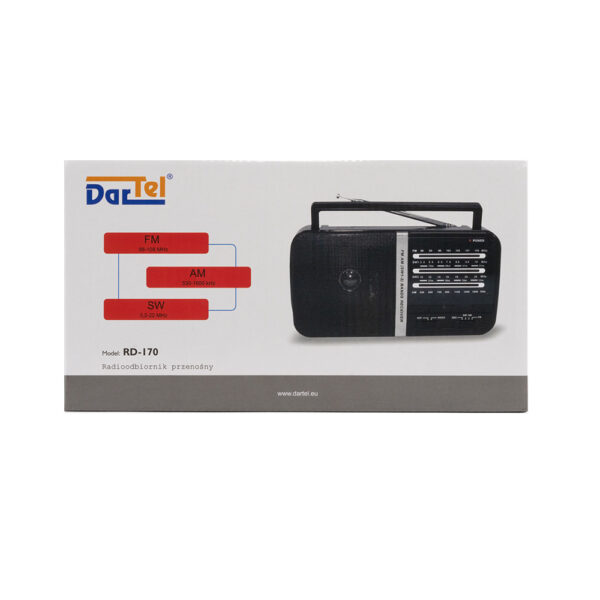 DARTEL PRZENOŚNE RADIO ANALOGOWE RD-170 CZARNE 5901947680568