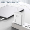 ŁADOWARKA SIECIOWA 65W GAN + KABEL TYP-C DO TYP-C BIAŁA SOMOSTEL POWER DELIVERY Q15 PD