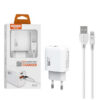 Somostel Ładowarka sieciowa USB+TYP-C + kabel Typ-C - Lightning 3A 18W 1m Power Delivery PD+QC3.0 Biały SMS-Q01