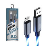 Somostel Kabel Led USB - Lightning 3.1A 30W 1.2m Quick Charge QC3.0 Niebieski SMS-BY01