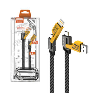 Somostel kabel 4w1 USB / Typ-C - Lightning / Typ-C 3.1A 60W/27W 1.2m szary SMS-BJ15