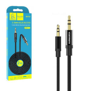 Denmen kabel stereo DX05 oplot Jack 3.5 cala - Jack 3.5 cala 2m Czarny DX05