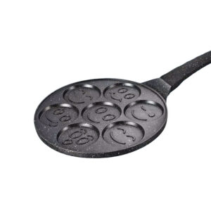 Ecobox Patelnia do Pankejków wesołe buźki 26cm Czarny