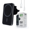 Ecobox uchwyt samochodowy z ładowaniem indukcyjnym MagSafe 15W czarny