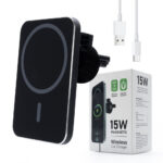 Ecobox uchwyt samochodowy z ładowaniem indukcyjnym MagSafe 15W czarny