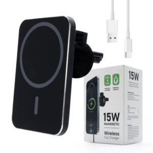Ecobox uchwyt samochodowy z ładowaniem indukcyjnym MagSafe 15W czarny