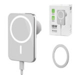 Ecobox uchwyt samochodowy z ładowaniem indukcyjnym MagSafe 15W biały