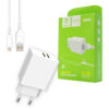 Denmen Ładowarka sieciowa Do Iphone + kabel USB - Lightning 2.1A 10W 1m Biały DC02WI