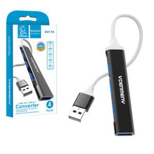 Denmen Hub USB 4XUSB Czarny Aluminium DU17