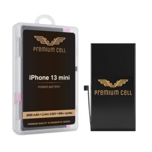 Premium Cell bateria do iPhone 13 Mini Diagnosable 2600mAh 600+ Cycles cobalt