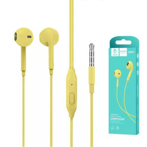 Denmen Słuchawki przewodowe douszne Jack 3,5 mm Żółty DR01Y