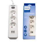 1_thickbox-1393.jpg PRZEDŁUŻACZ SIECIOWY PHILIPS LISTWA ZASILAJĄCA PRZEPIĘCIOWA BIAŁA 3 GNIAZDA 2XUSB 2M SPN3032WA/60