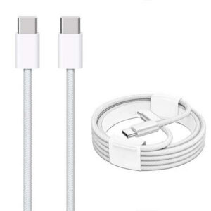 Economy Kabel USB PD Typ-C - Typ-C 3A 60W 1m Biały oplot