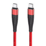 Redix Kabel Typ-C - Typ-C 3A 1m PD Nylonowy Czerwony