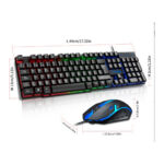 T-wolf Klawiatura + mysz pc podświetlana Gaming przewodowa Czarny