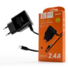 Denmen Ładowarka sieciowa DC09T USB + kabel TYP-C 2.4A 12W Czarny DC09T-W