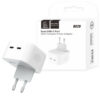 Denmen Ładowarka sieciowa 2x USB-C 35W Biały DC20